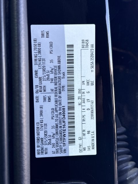 2018 Ford F-150 Platinum
